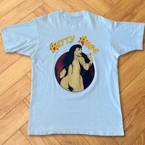 White - Betty Page Pinup Retro Model Graphic Tee